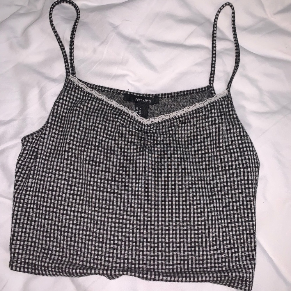 Gingham cropped tank 🧺
